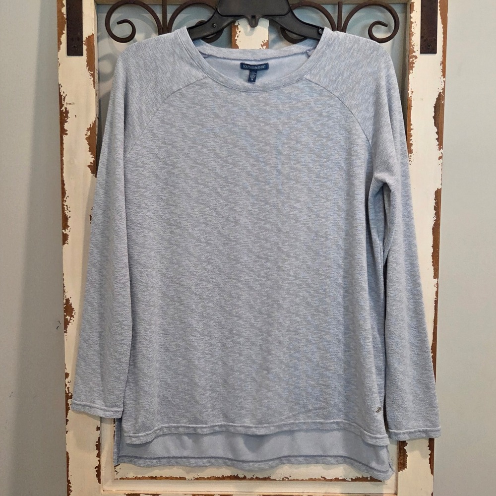 Southern Shirt Co Womens Small Heather Grey Raglan Long Sleeve High Low Pullover